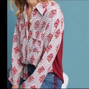 NWOT Anthro | Porridge Mixed media shirt.Sz.S.